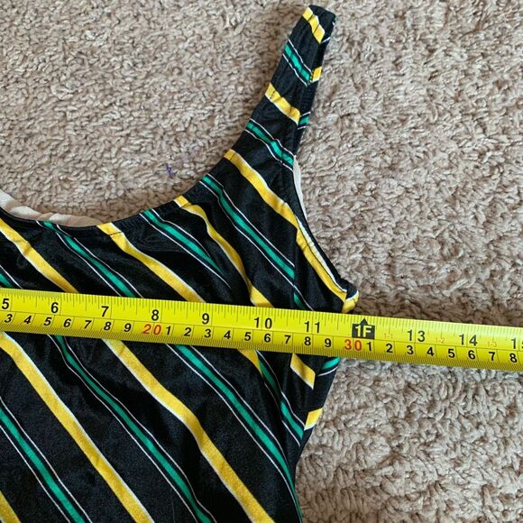 Vintage Mainstream Union Bow One Piece Small Stripe Bathing Suit Swim - Picture 5 of 6